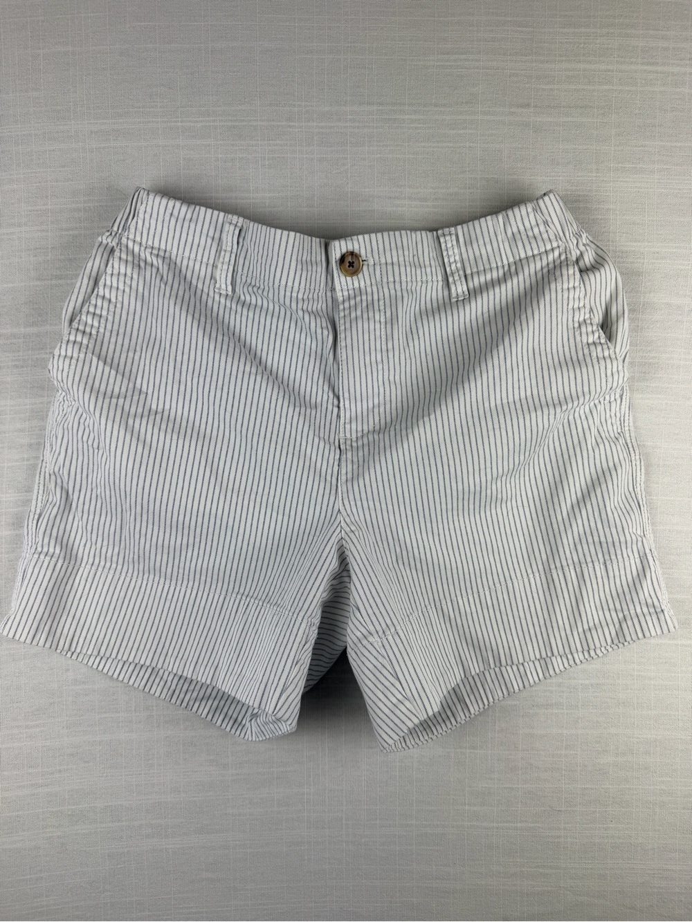 Old Navy White Shorts with Navy Pinstripes